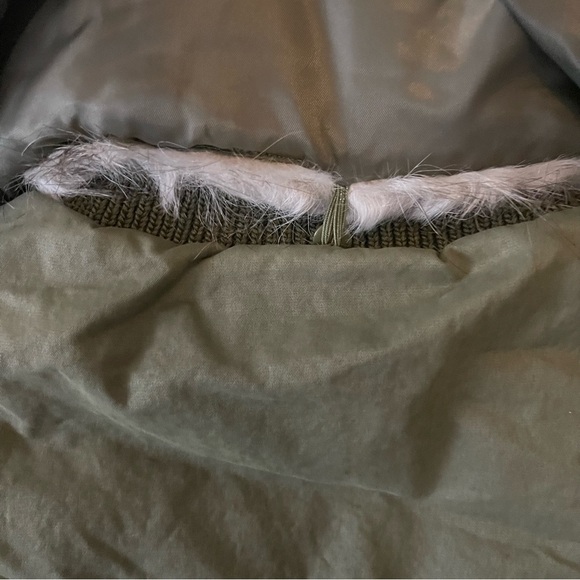 Sam Edelman Green Utility Jacket with Fur-Trimmed Hood - Picture 7 of 11